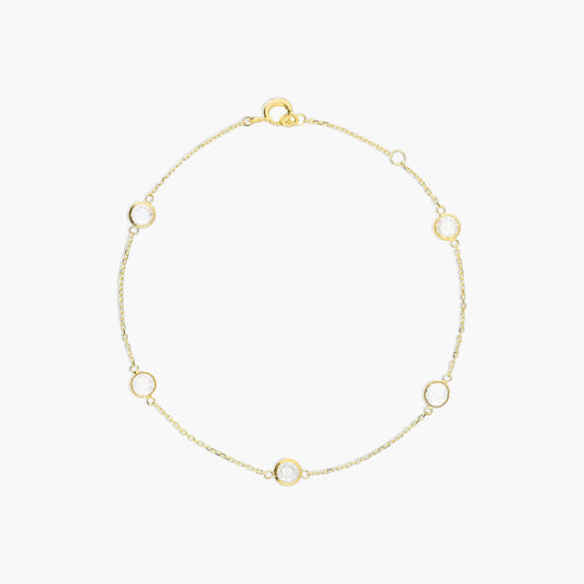 Pulsera de oro 18K circonitas 16-18 cm