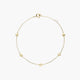 Pulsera de oro 18K circonitas con corazones 16-18 cm