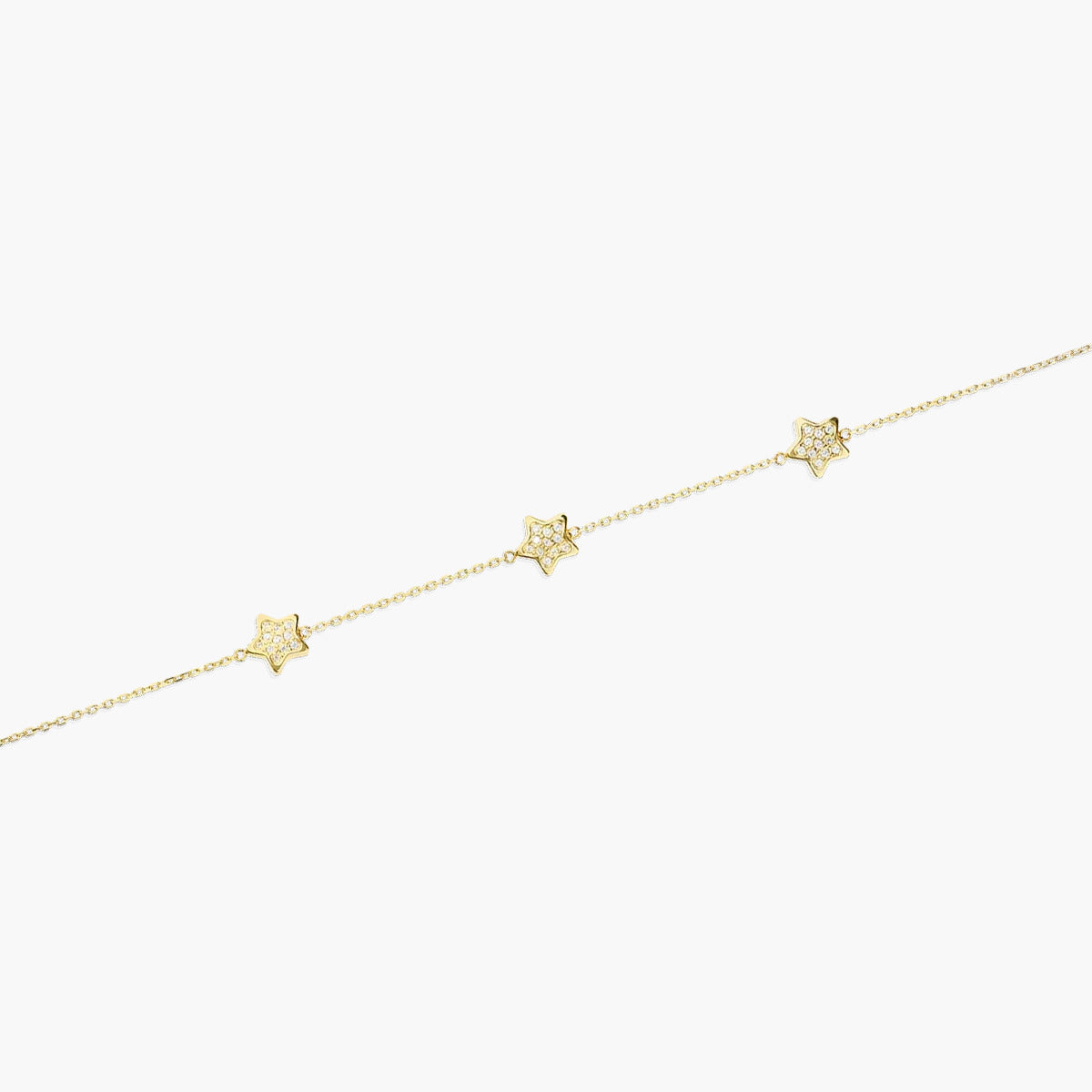 Pulsera de oro 18K circonitas con estrellas 16-18 cm
