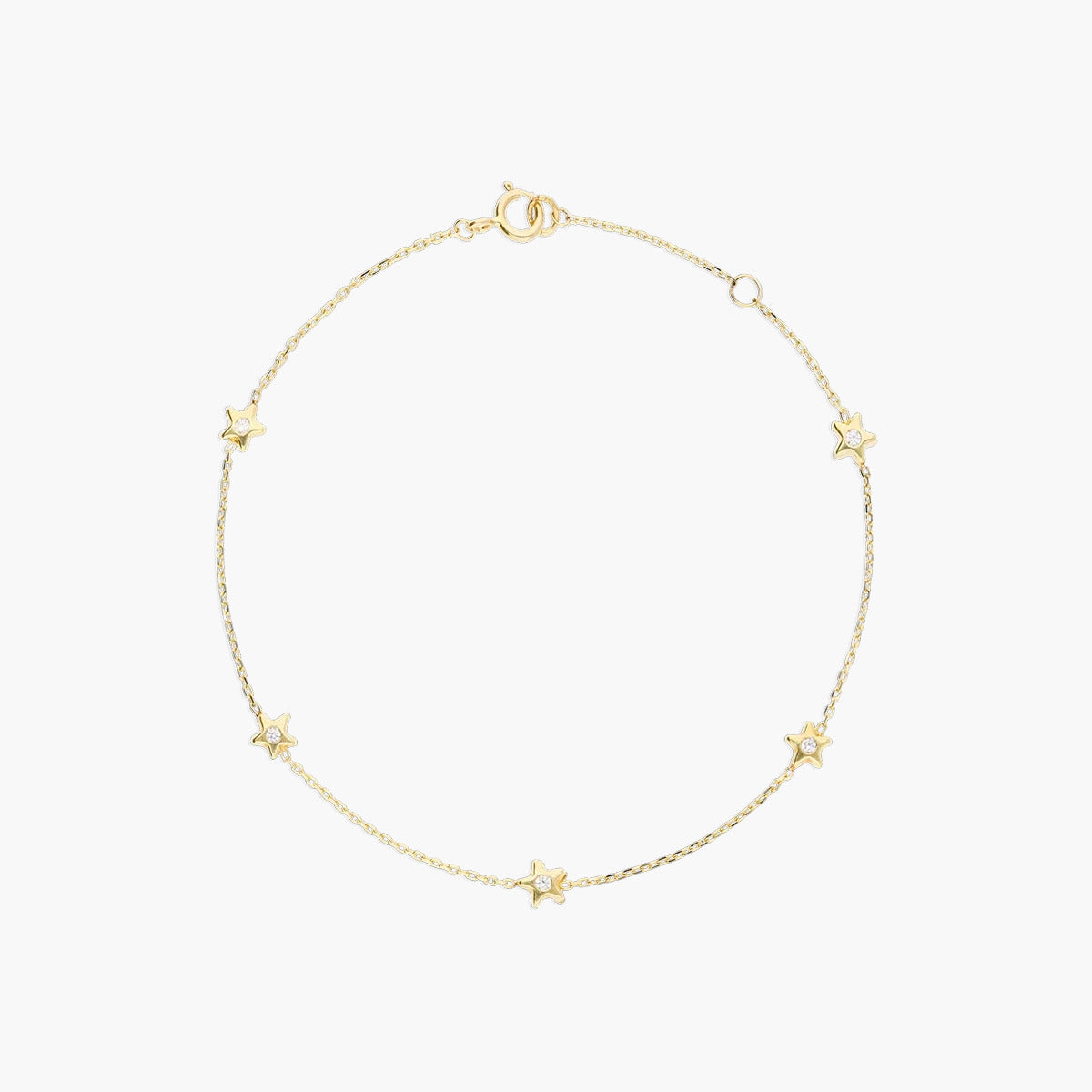 Pulsera de oro 18K circonitas con estrellas 16-18 cm