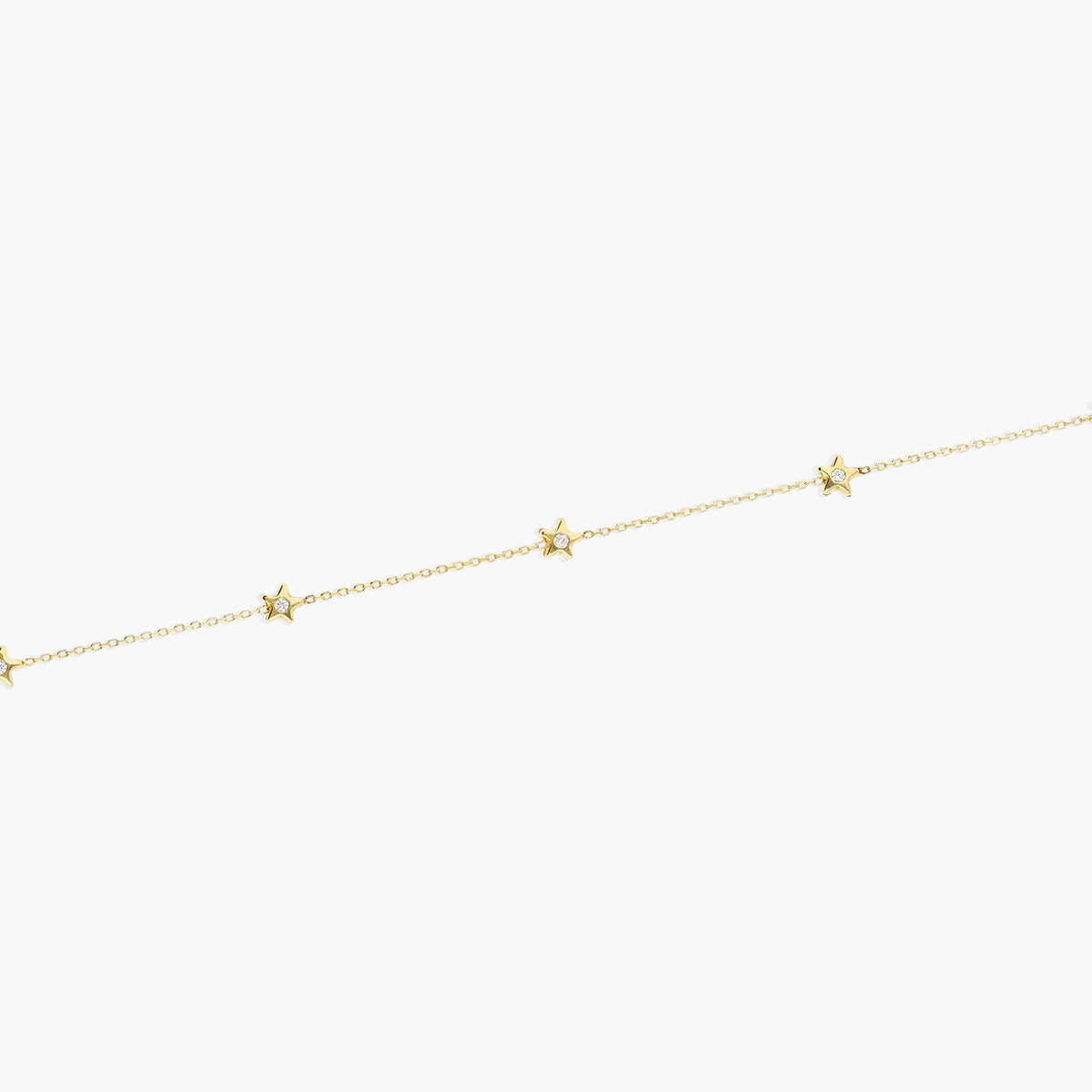 Pulsera de oro 18K circonitas con estrellas 16-18 cm