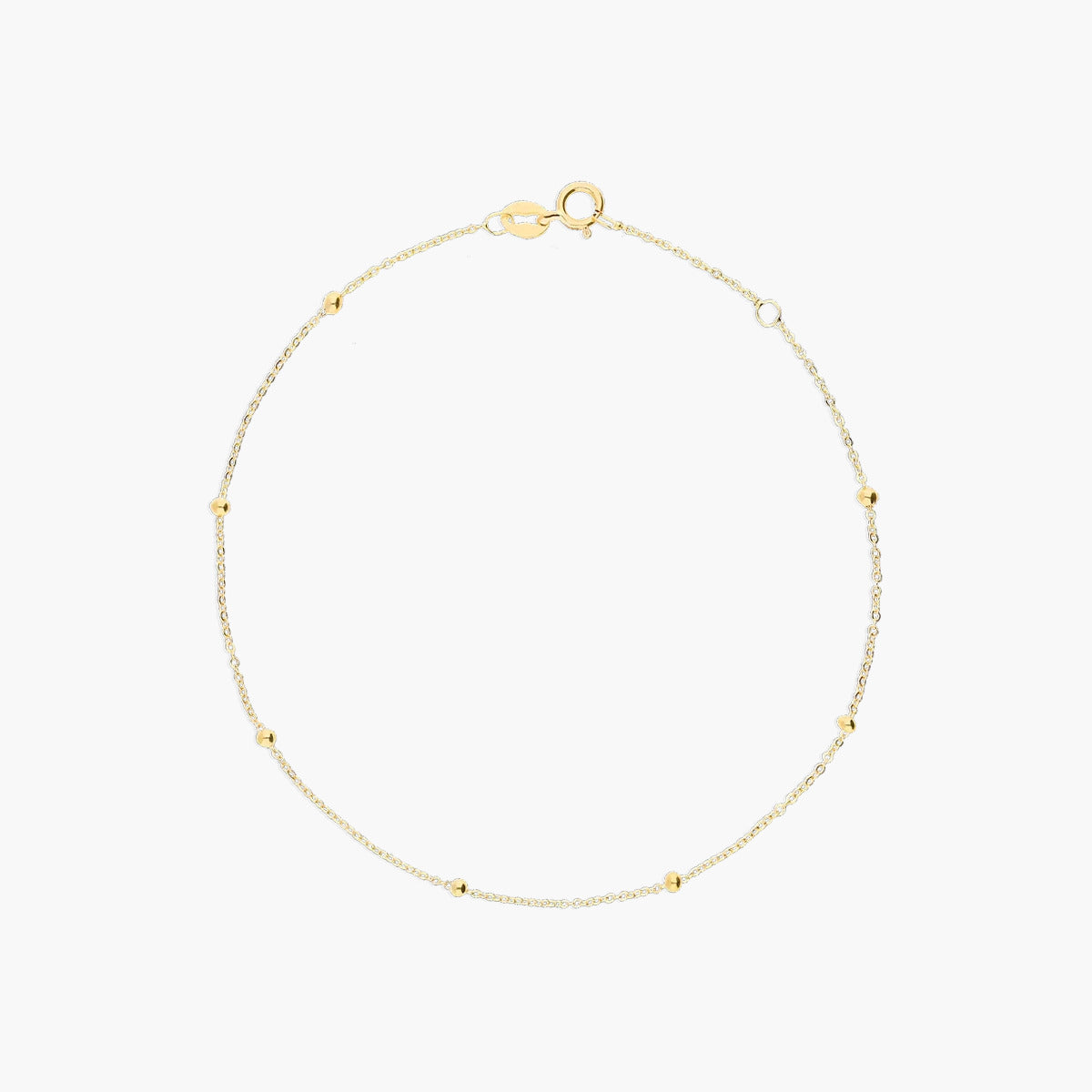 Pulsera de oro 18K bolitas 17-19 cm