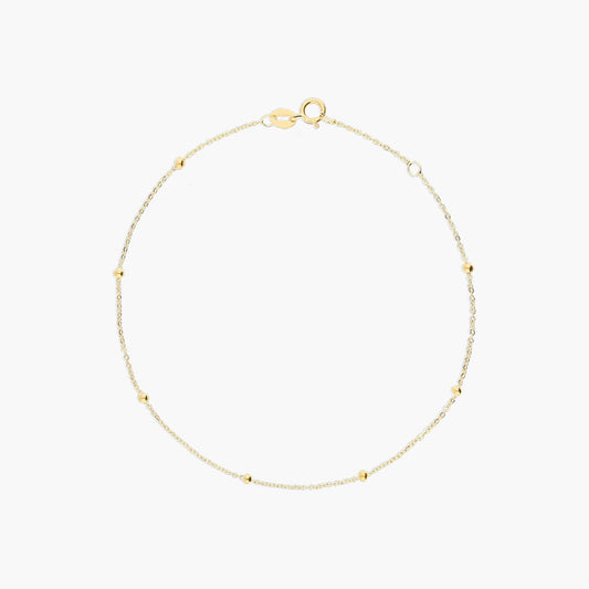 Pulsera de oro 18K bolitas 17-19 cm
