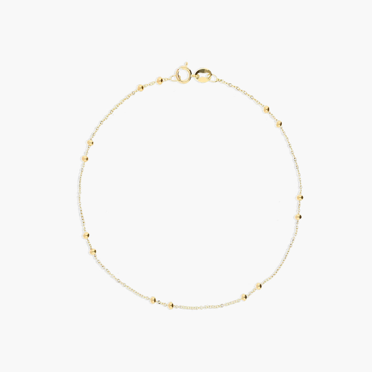 Pulsera de oro 18K dos bolitas 17-19 cm