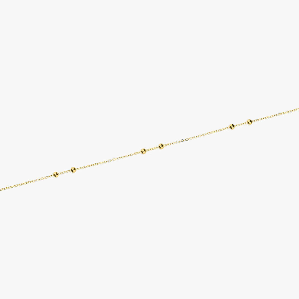 Pulsera de oro 18K dos bolitas 17-19 cm