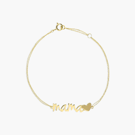 Pulsera de oro 18K "Mamá" 16-18 cm