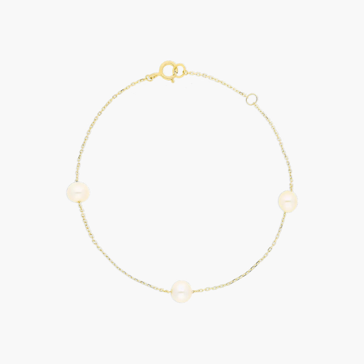 Pulsera de oro 18K con perlas 16-18 cm