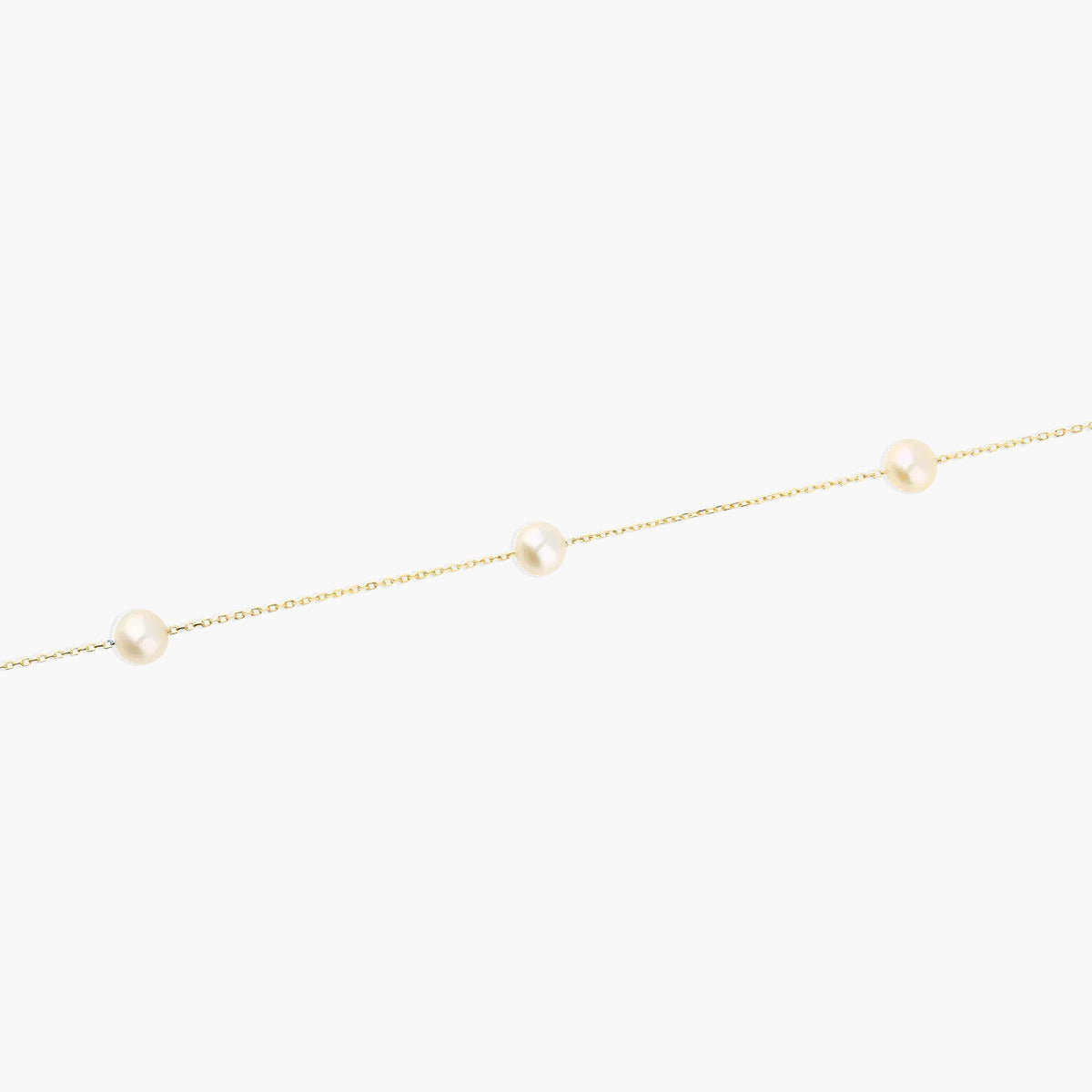 Pulsera de oro 18K con perlas 16-18 cm