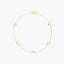 Pulsera de oro 18K circonitas rosa y blanco 16-18 cm