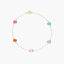 Pulsera de oro 18K circonitas multicolor 16-18 cm