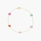 Pulsera de oro 18K circonitas multicolor 16-18 cm
