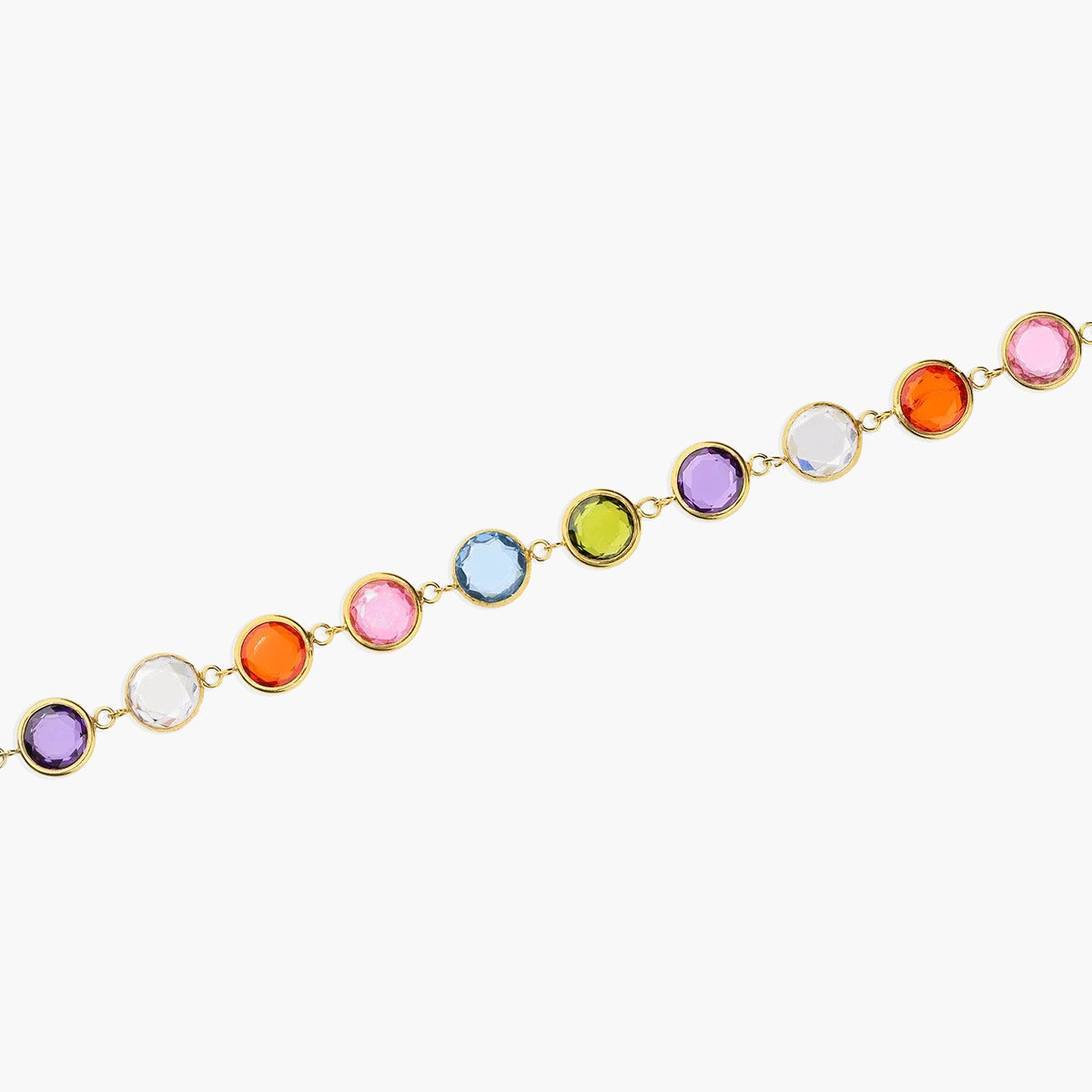 Pulsera de oro 18K circonitas multicolor 17-19 cm