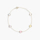 Pulsera de oro 18K circonitas multicolor 16-18 cm