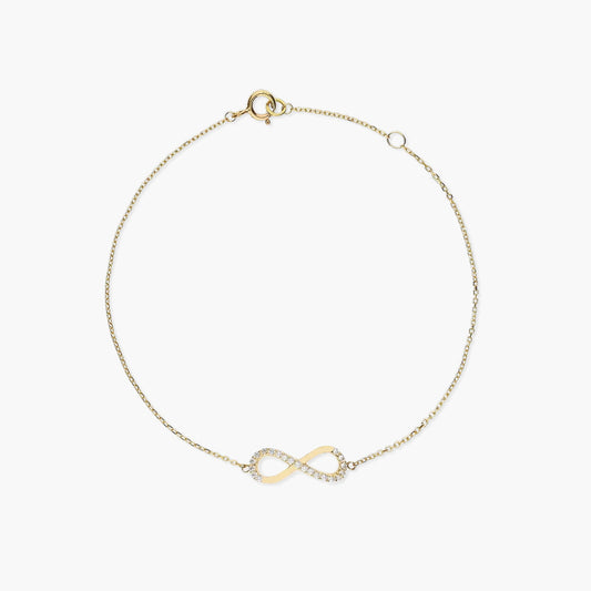 Pulsera de oro 18K circonitas 17-19 cm INFINITY