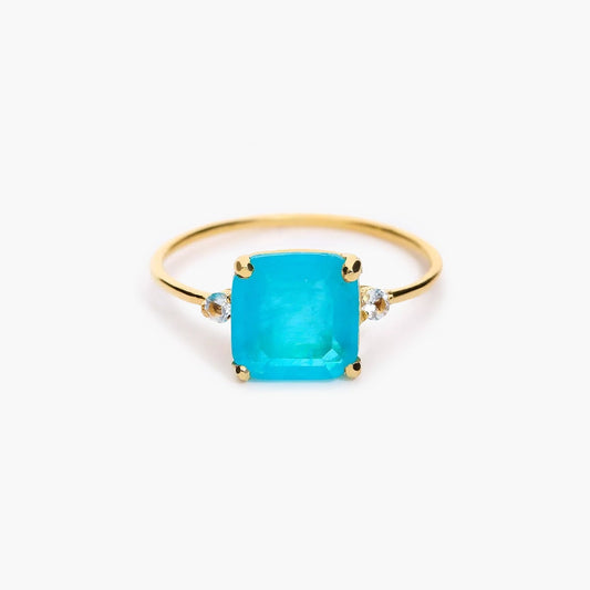 Anillo de oro 18K cuarzo