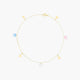 Tobillera estrellas de oro 18K 23 cm