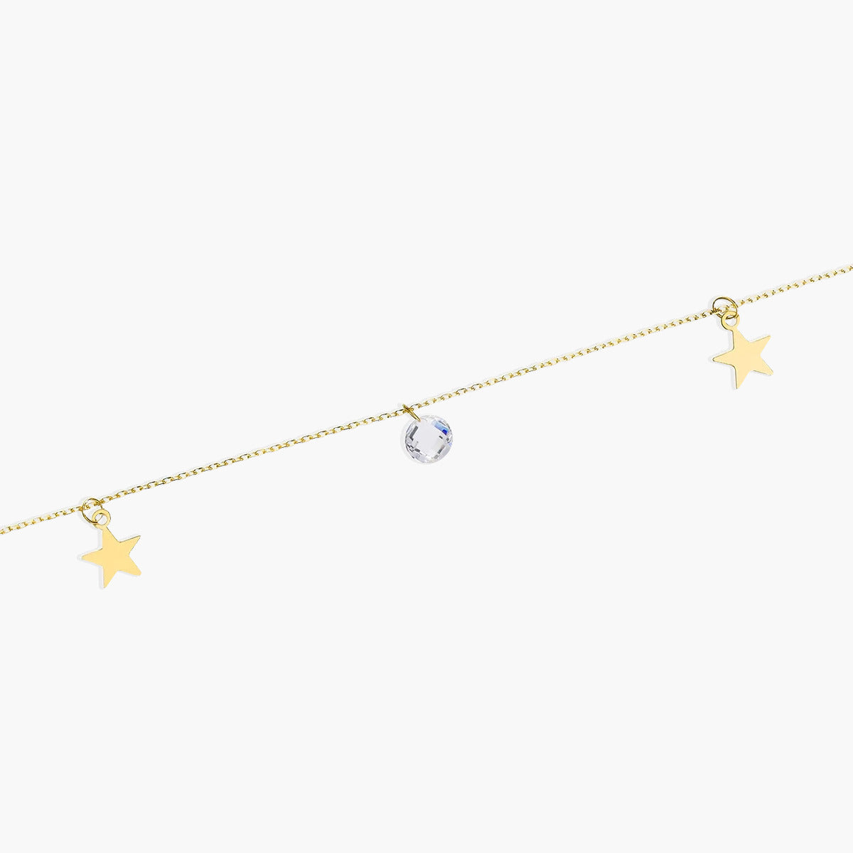 Tobillera estrellas de oro 18K 23 cm