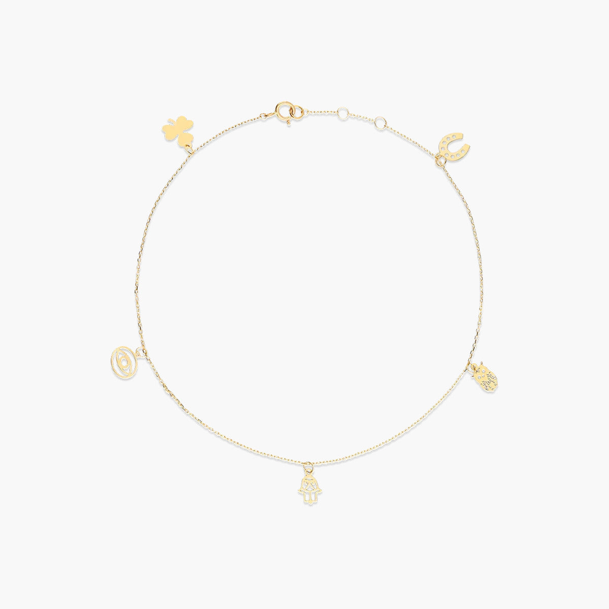 Tobillera suerte de oro 18K 23 cm
