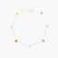 Tobillera de oro 18K circonitas multicolor 23 cm