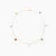 Tobillera de oro 18K circonitas multicolor 23 cm