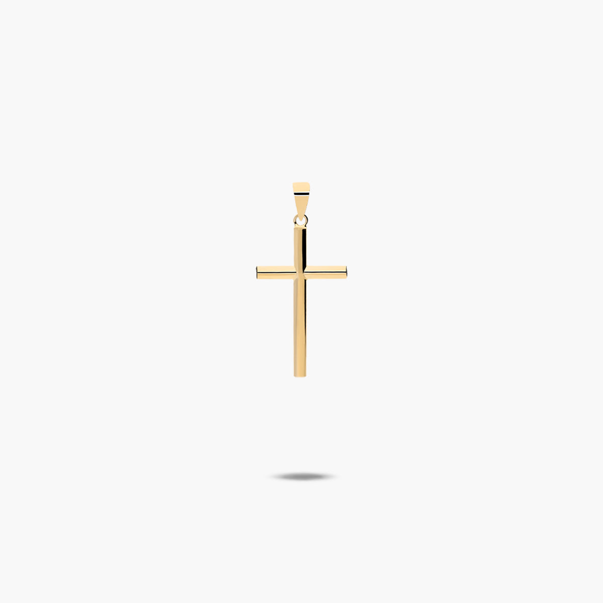 Cruz palo redondo de oro 18K 20 mm