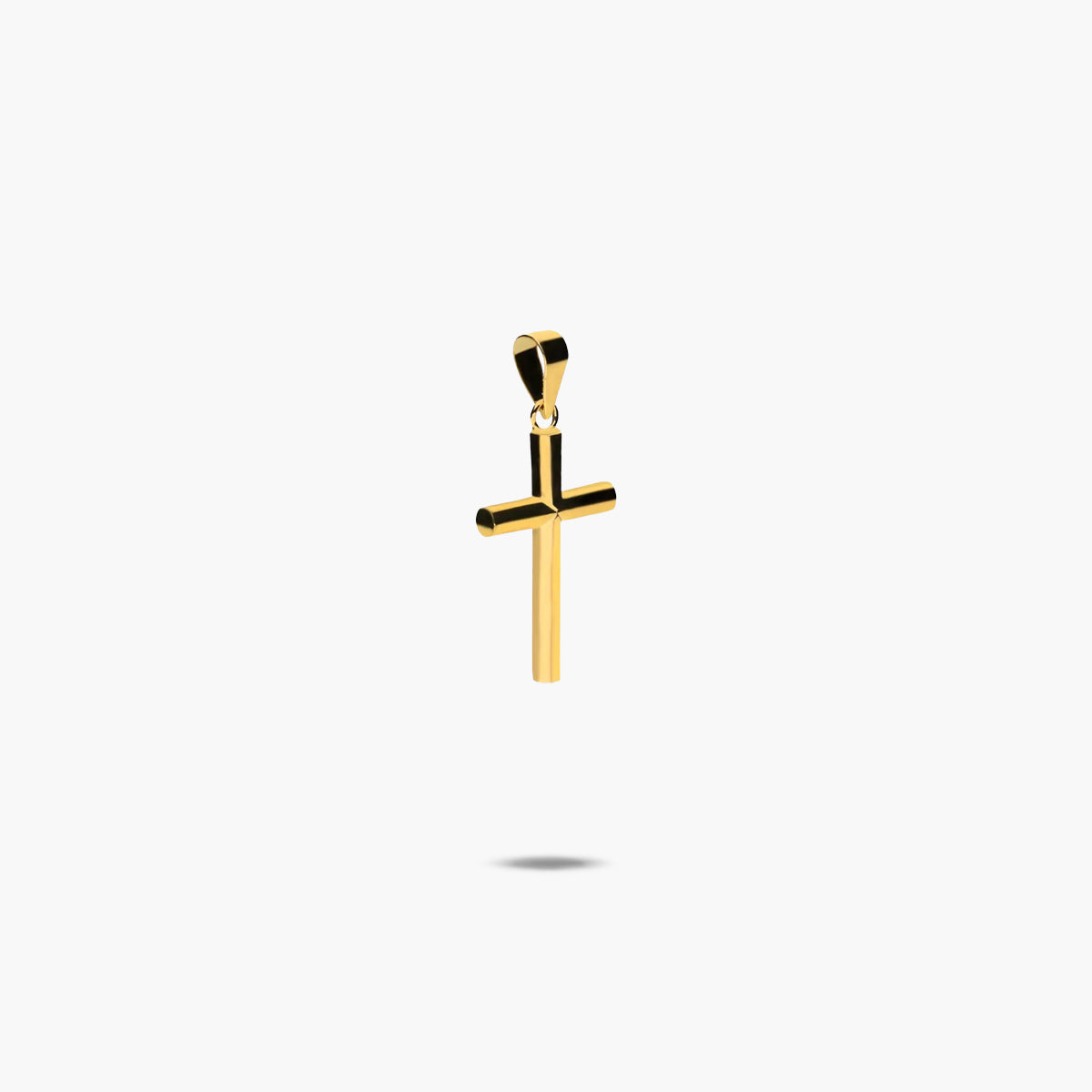 Cruz palo redondo de oro 18K 20 mm