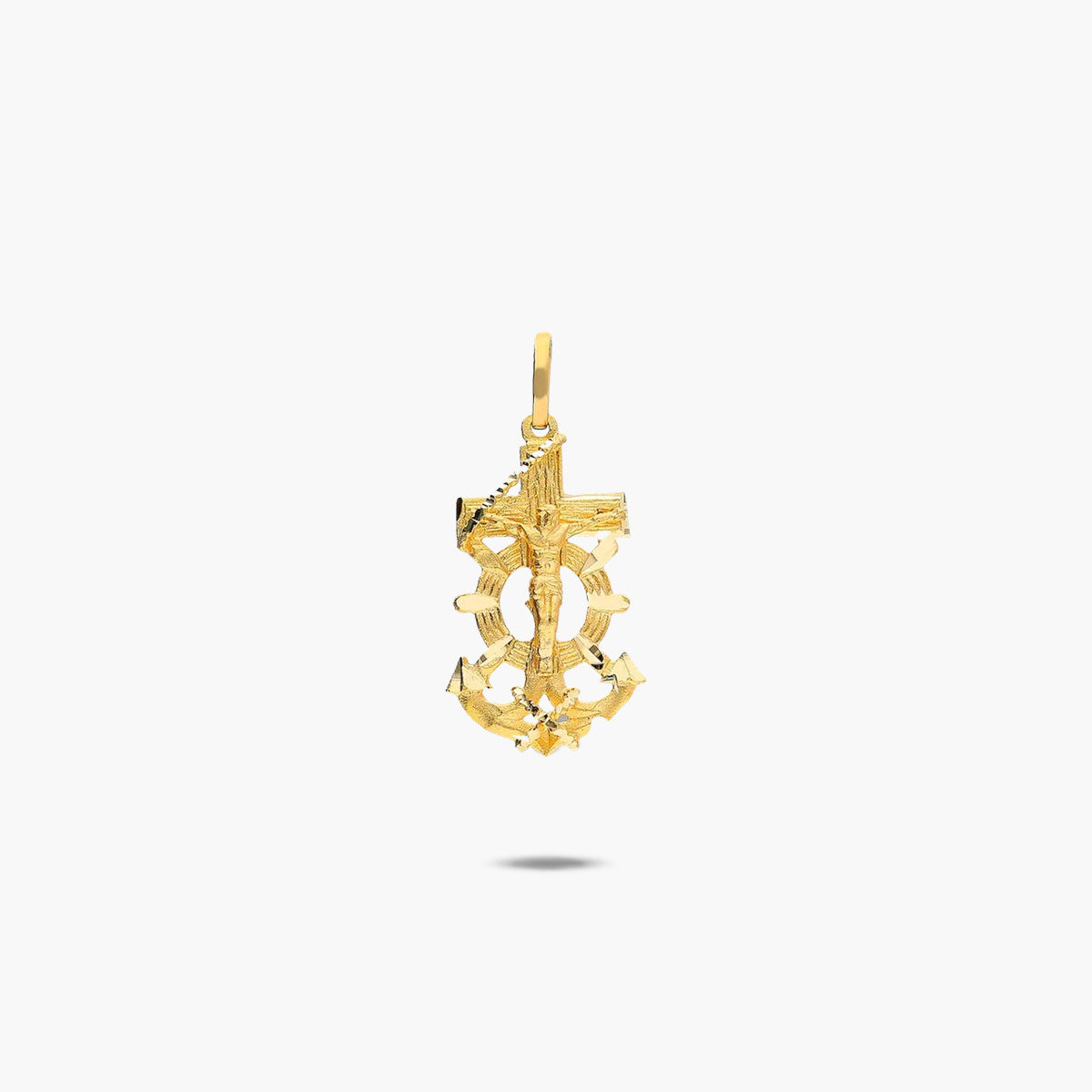 Cruz del mar con Cristo de oro 18K 30 mm
