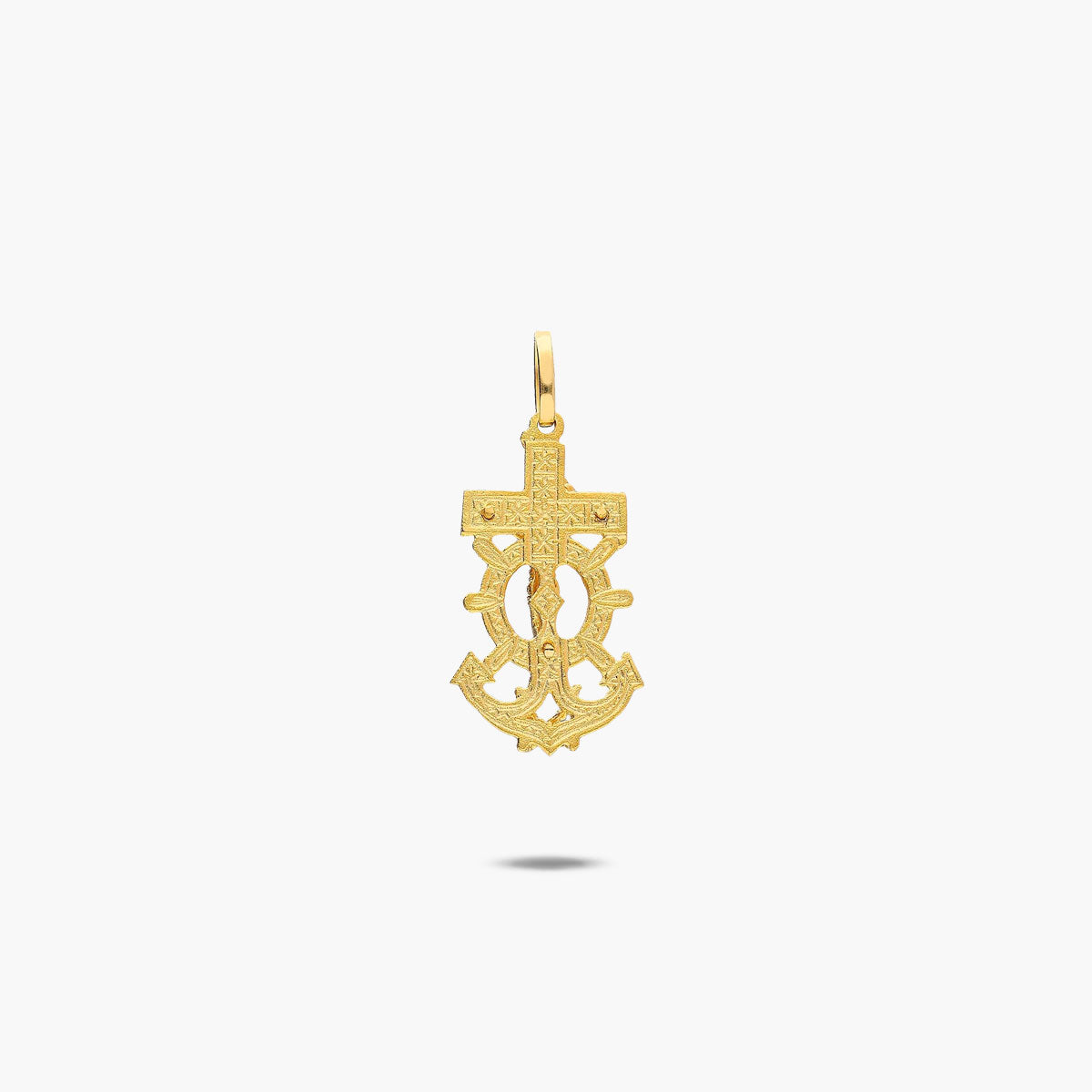 Cruz del mar con Cristo de oro 18K 30 mm