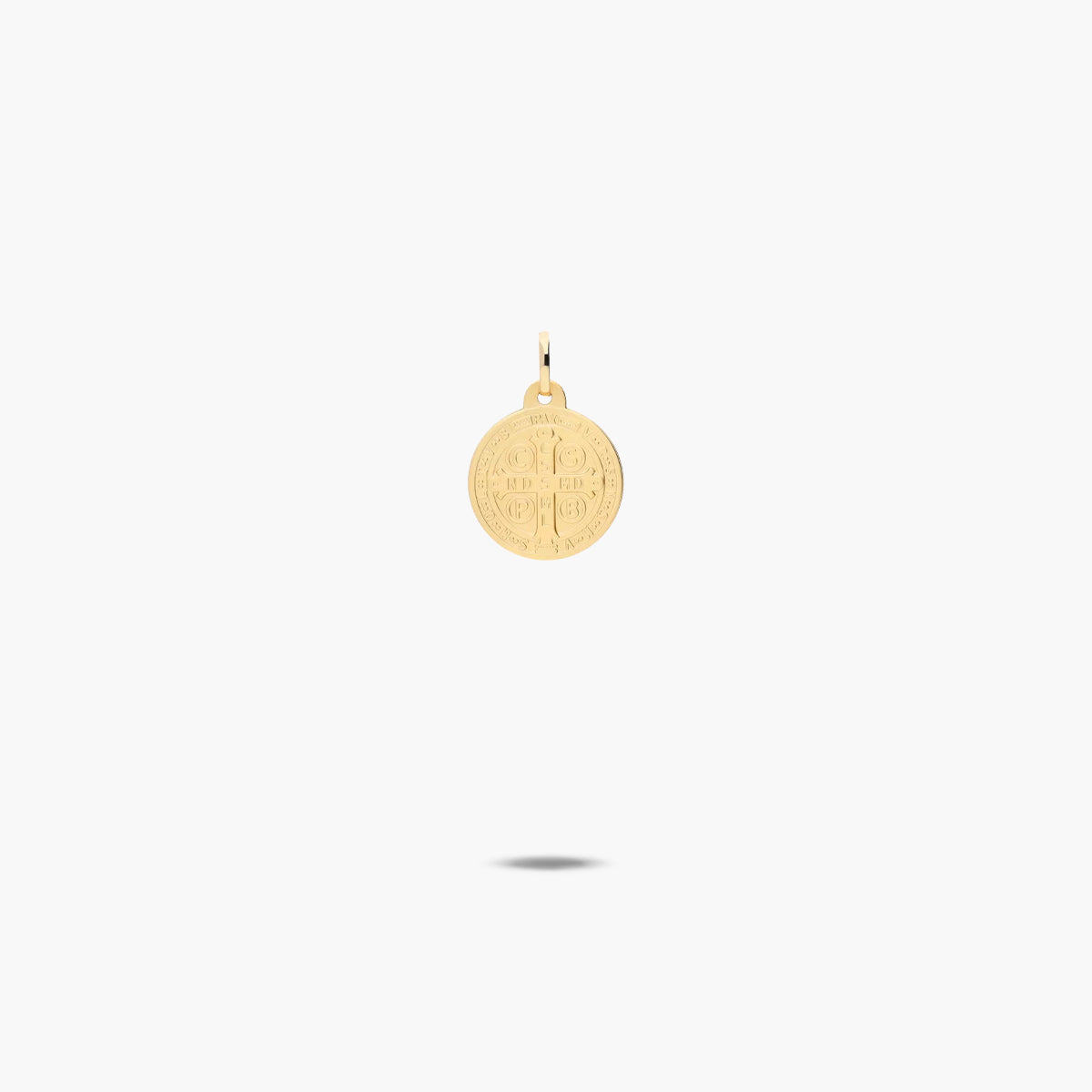 Medalla San Benito monje de oro 18K 12 mm