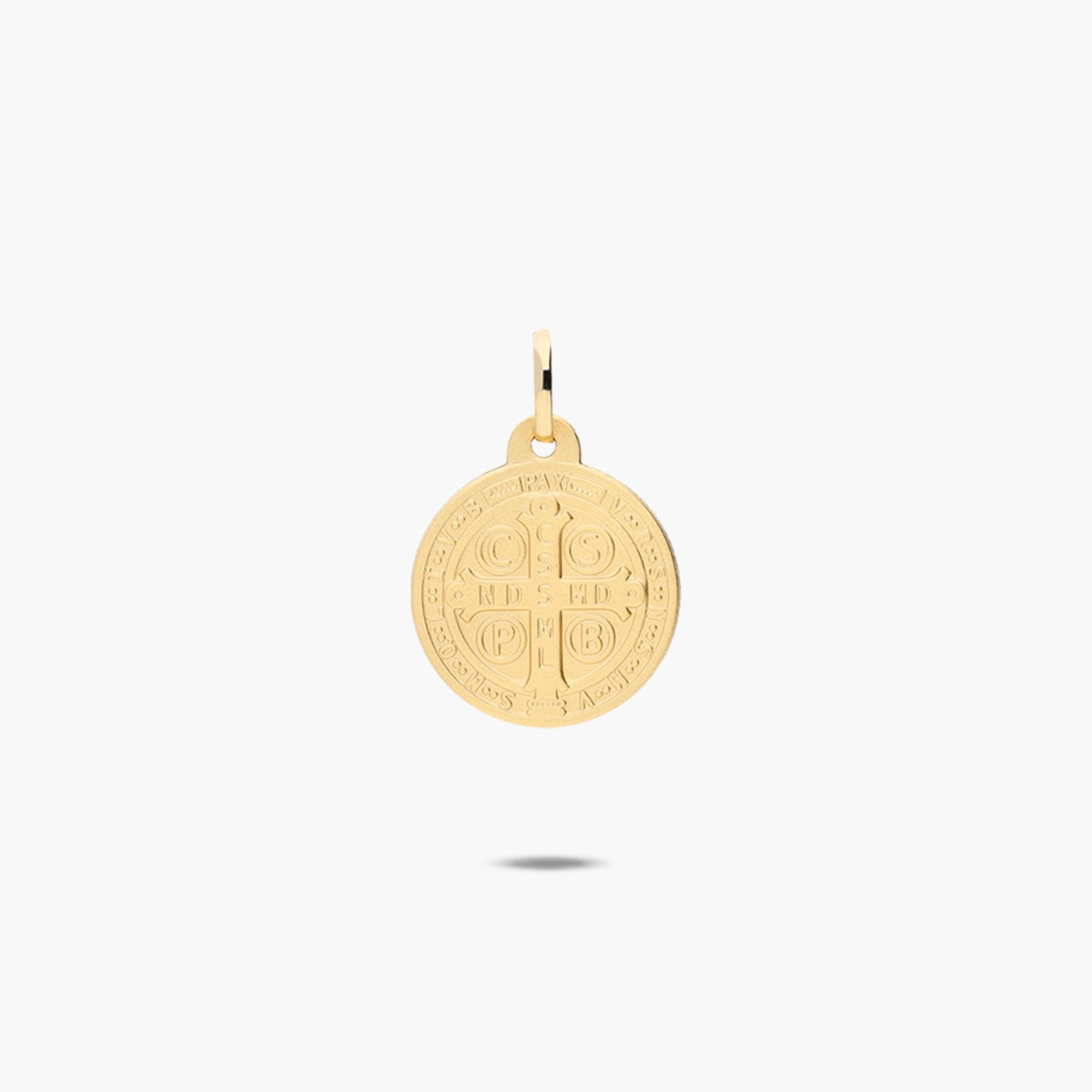 Medalla San Benito monje de oro 18K 18 mm