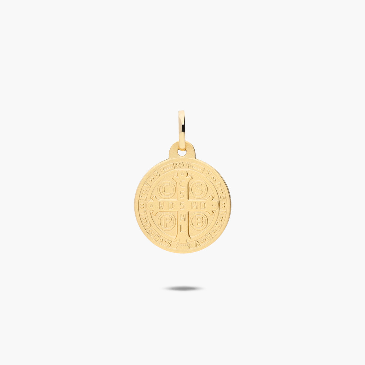 Medalla San Benito monje de oro 18K 20 mm