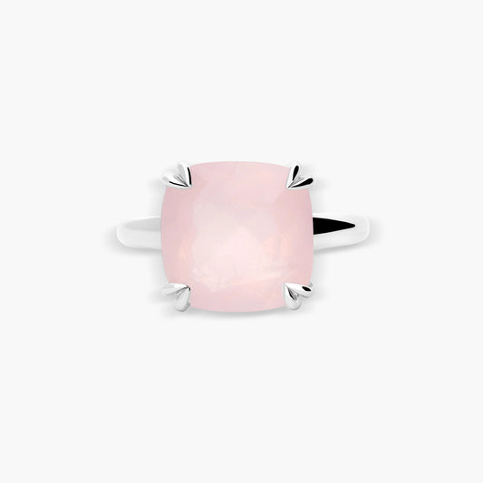 Anillo de plata 1ª ley cuarzo rosa HOPE
