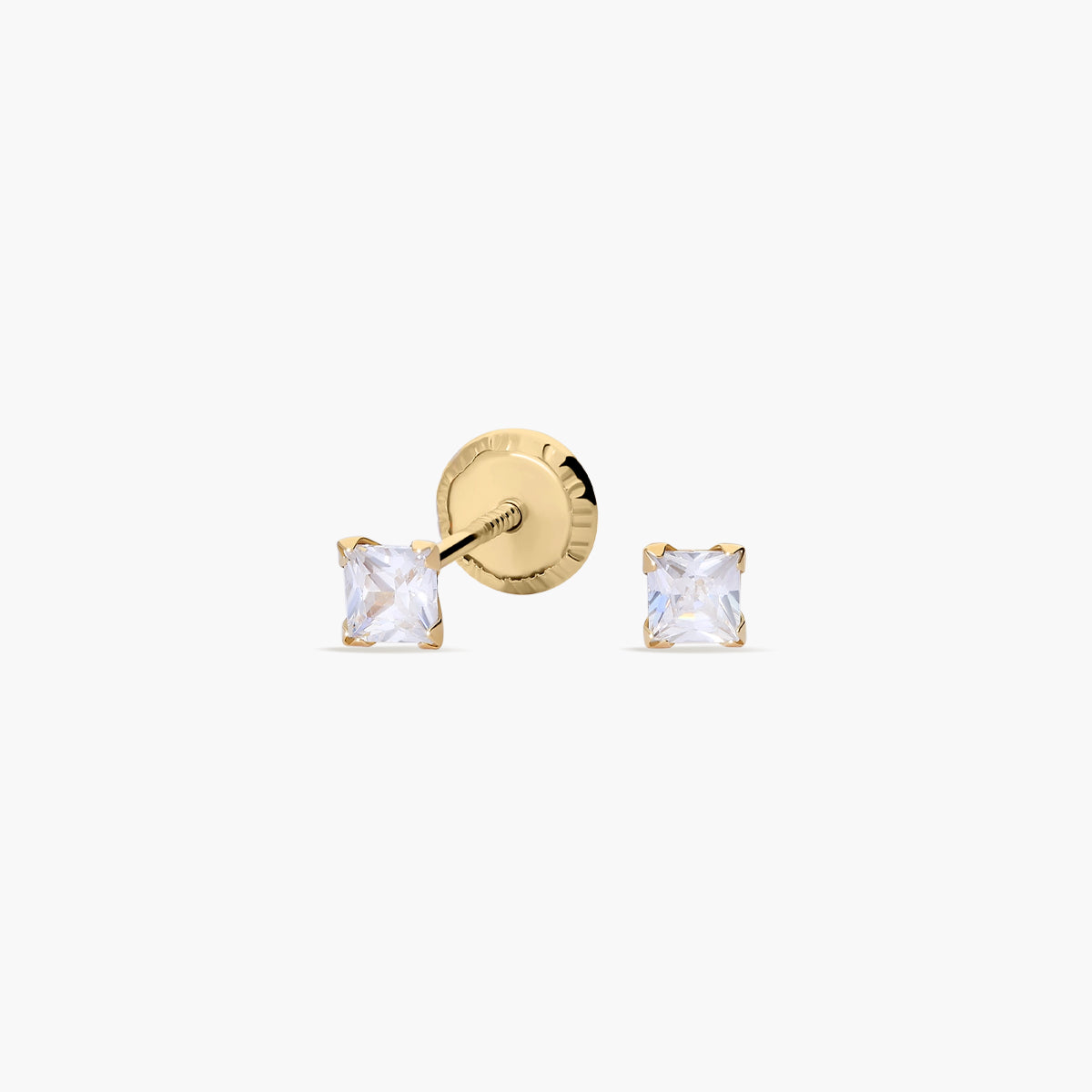 Pendientes de oro 18K ciconita cúbica 3 mm