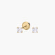 Pendientes de oro 18K ciconita cúbica 3 mm