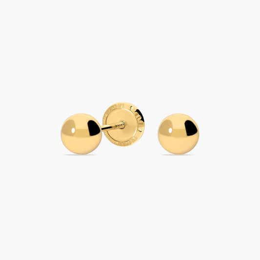 Pendientes de oro 18K de bola bebé 5 mm