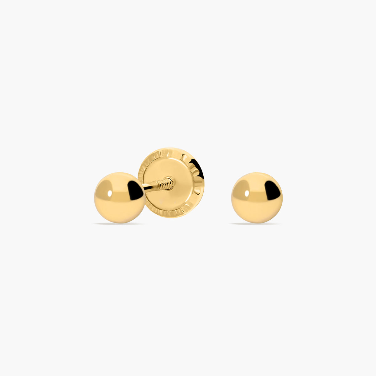 Pendientes de oro 18K de bola bebé 4 mm