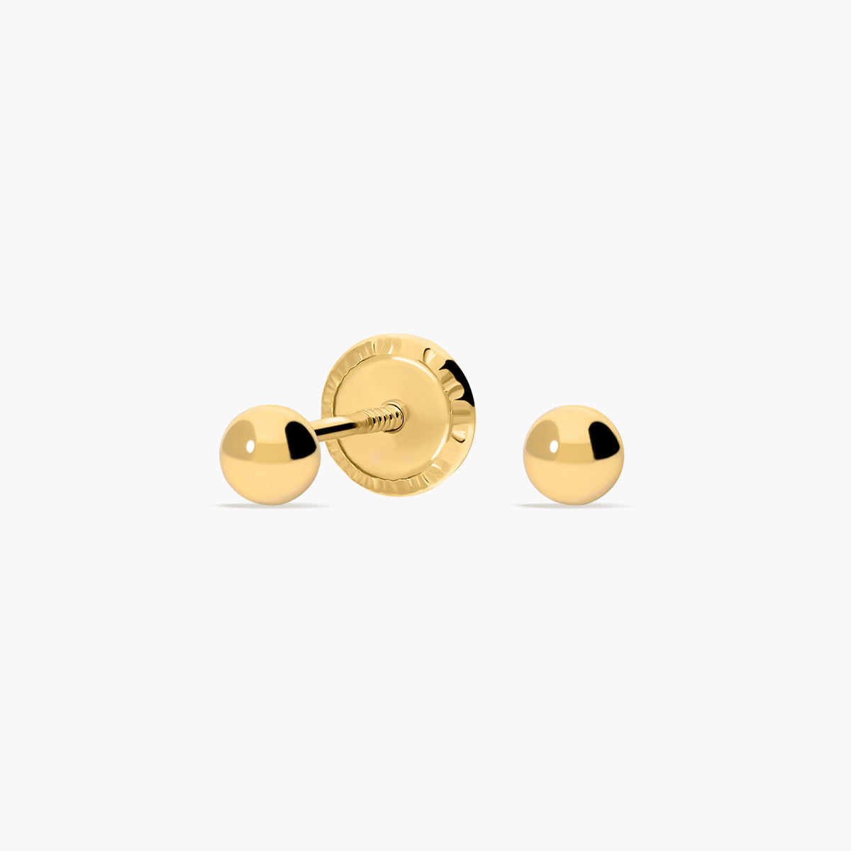 Pendientes de oro 18K de bola bebé 3 mm