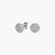 Pendientes redondos de oro blanco 18k circonitas 8 mm