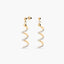 Pendientes largos espiral de oro bicolor 18K 35 mm