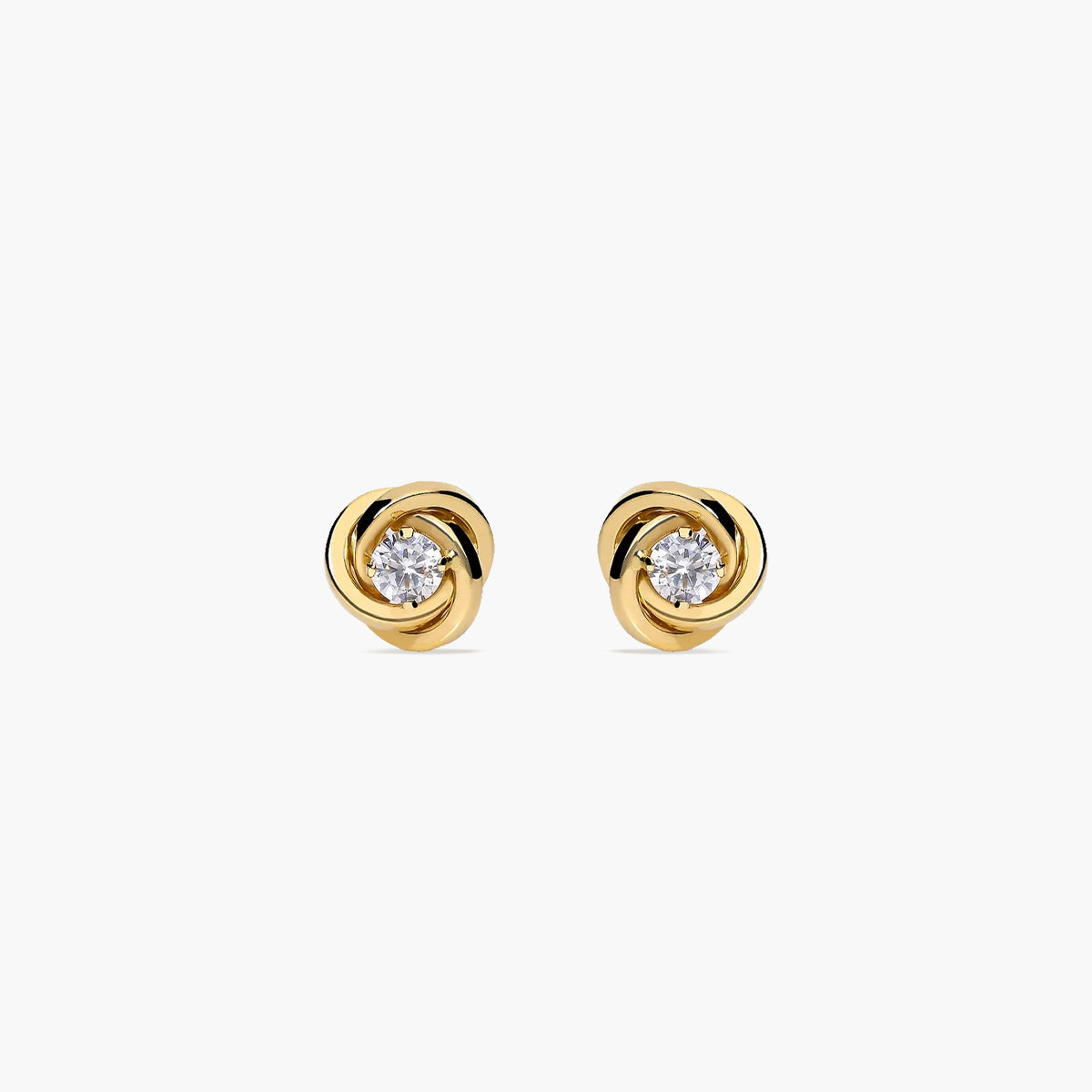 Pendientes de oro 18K circonita 10 mm
