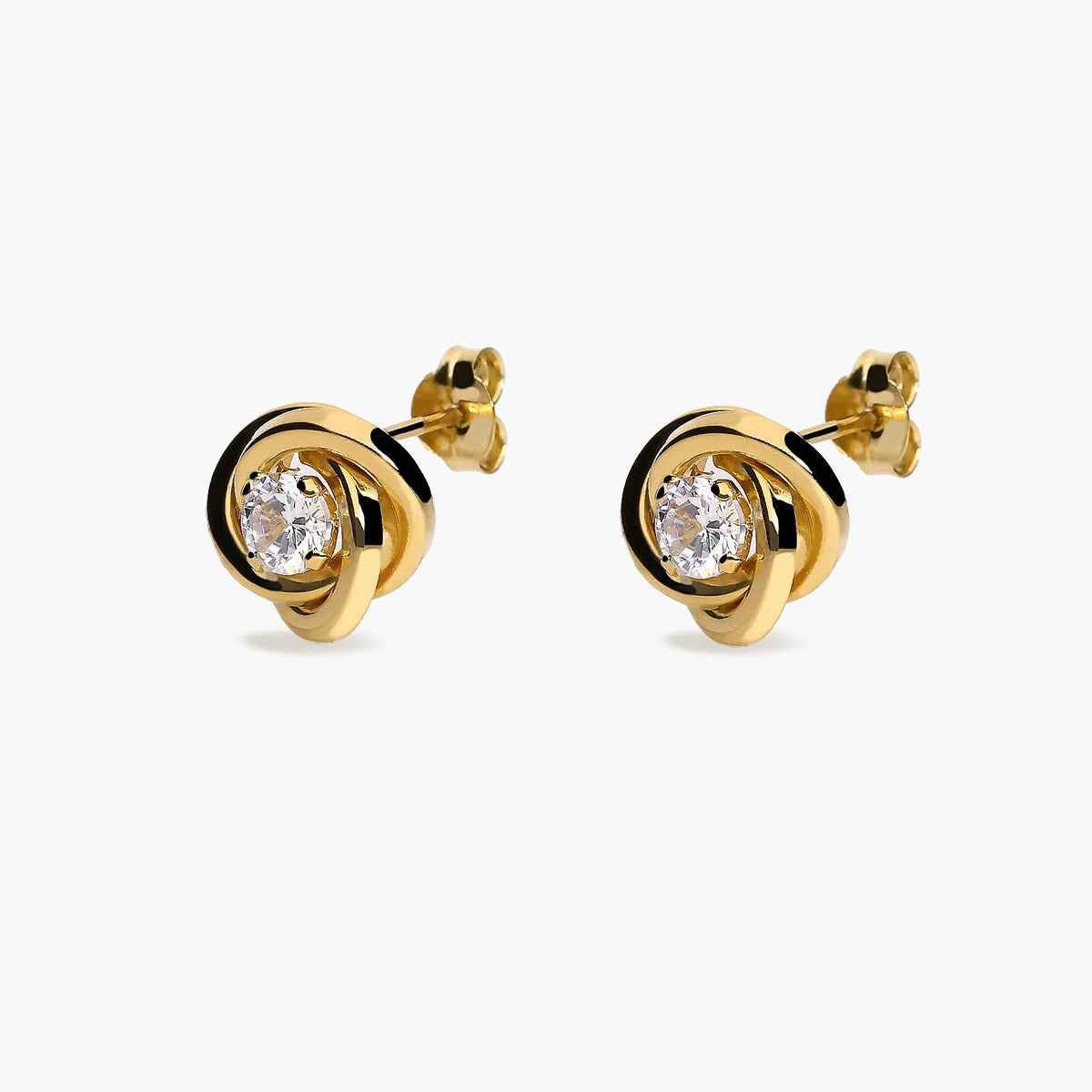 Pendientes de oro 18K circonita 10 mm