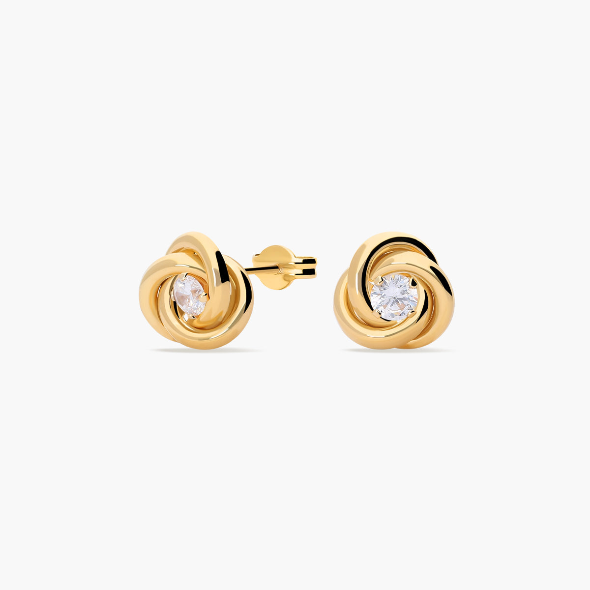 Pendientes de oro 18K circonita 10 mm