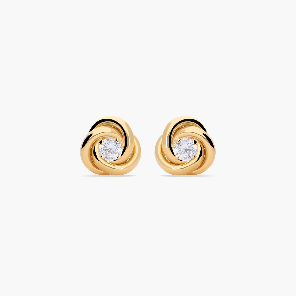 Pendientes de oro 18K circonita 10 mm