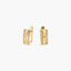 Pendientes de oro 18K bagué doble hilera de circonitas 12 mm