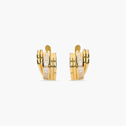 Pendientes de oro 18K circonitas bagué 13 mm