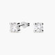 Pendientes redondos de oro blanco 18K circonitas 5 mm
