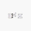 Pendientes redondos de oro blanco 18K circonitas 6 mm