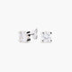 Pendientes redondos de oro blanco 18K circonitas 6 mm