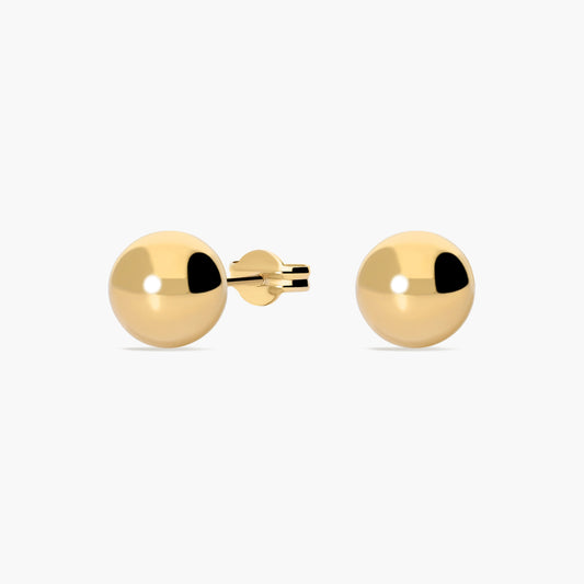 Pendientes de oro 18K de bola 8 mm