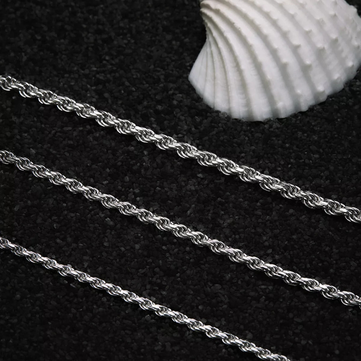 Gargantilla de plata 1ª ley 50 cm cordón 